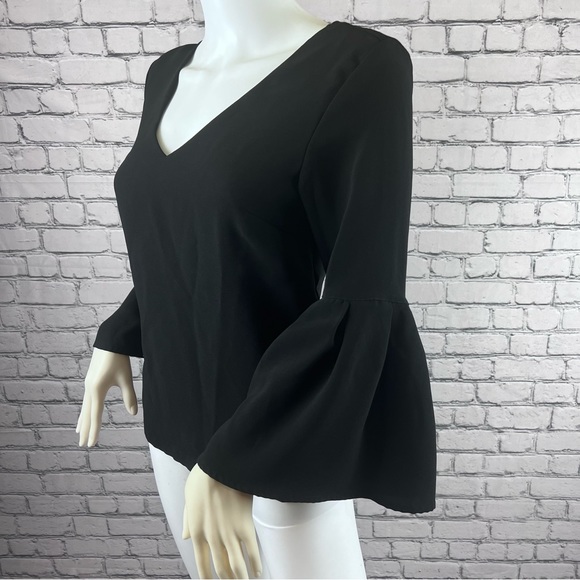 Zara Black Peplum Sleeve Blouse - Picture 2 of 5